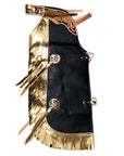 Hilason Western Pro Rodeo Bull Riding Chaps Leather Youth Kid