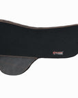 HILASON Western Horse Wool Felt Round Contoured Western Saddle Pad W/ Genuine Leather Black