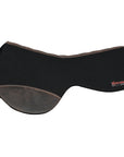 HILASON Western Horse Wool Felt Round Contoured Western Saddle Pad W/ Genuine Leather Black