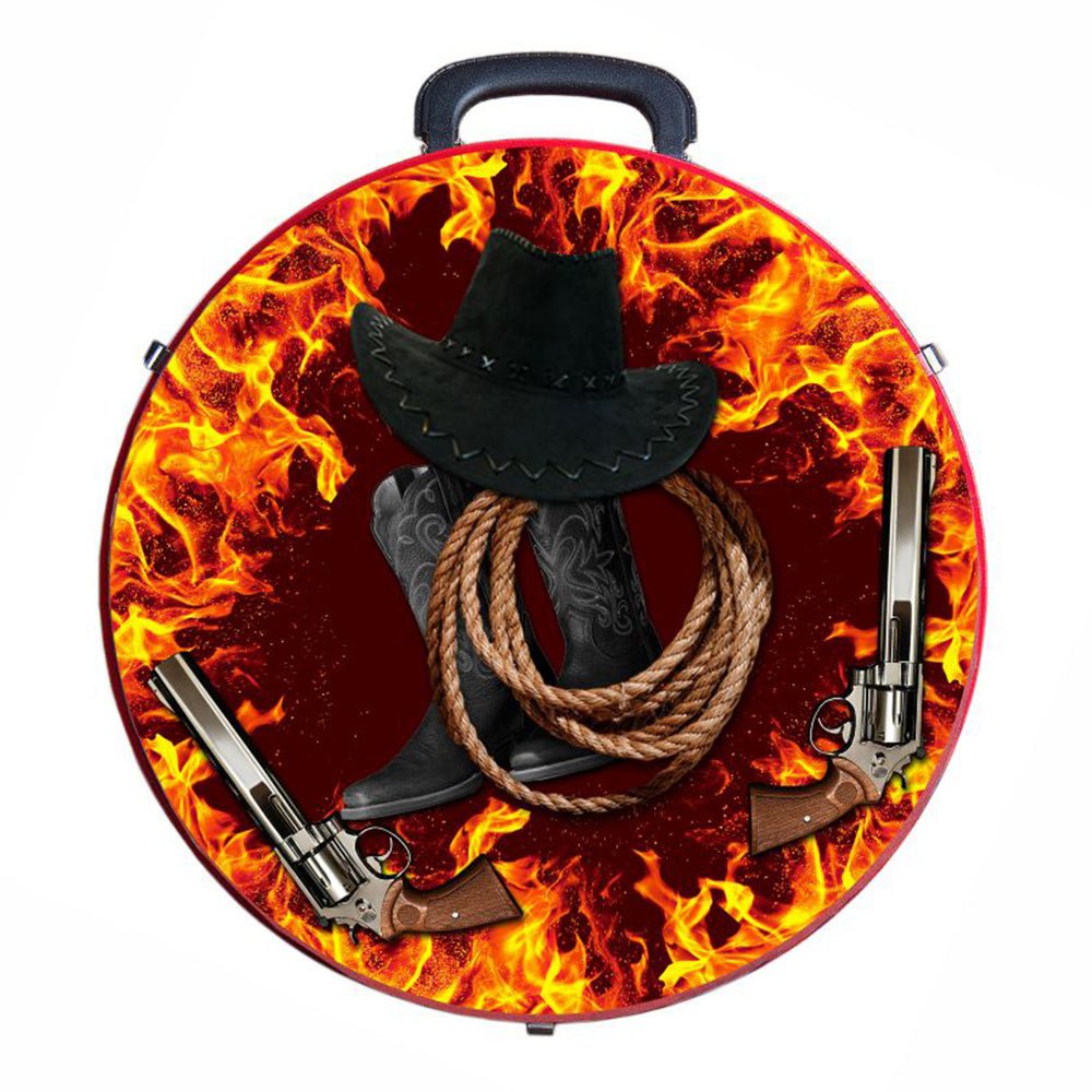 Hilason Medium 4 Rope Capacity Can With Attractive Printed Genuine Leather Trim