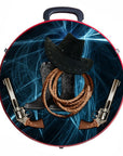 Hilason Medium 4 Rope Capacity Can With Attractive Printed Genuine Leather Trim