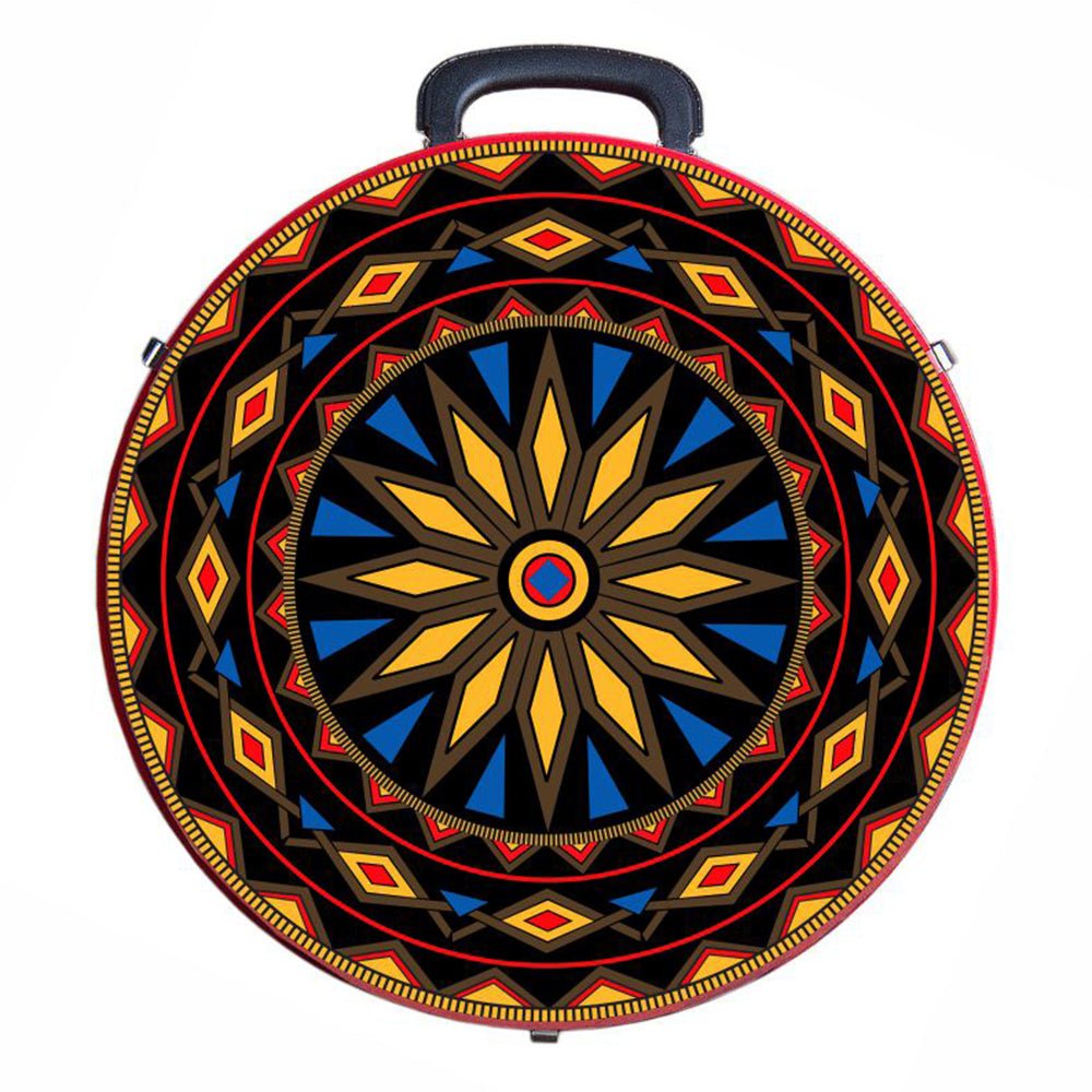 Hilason Medium 4 Rope Capacity Can With Attractive Printed Genuine Leather Trim