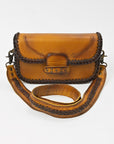 American Darling Handcrafted Western Leather Crossbody Bag for Women – Braided Trim Shoulder Purse