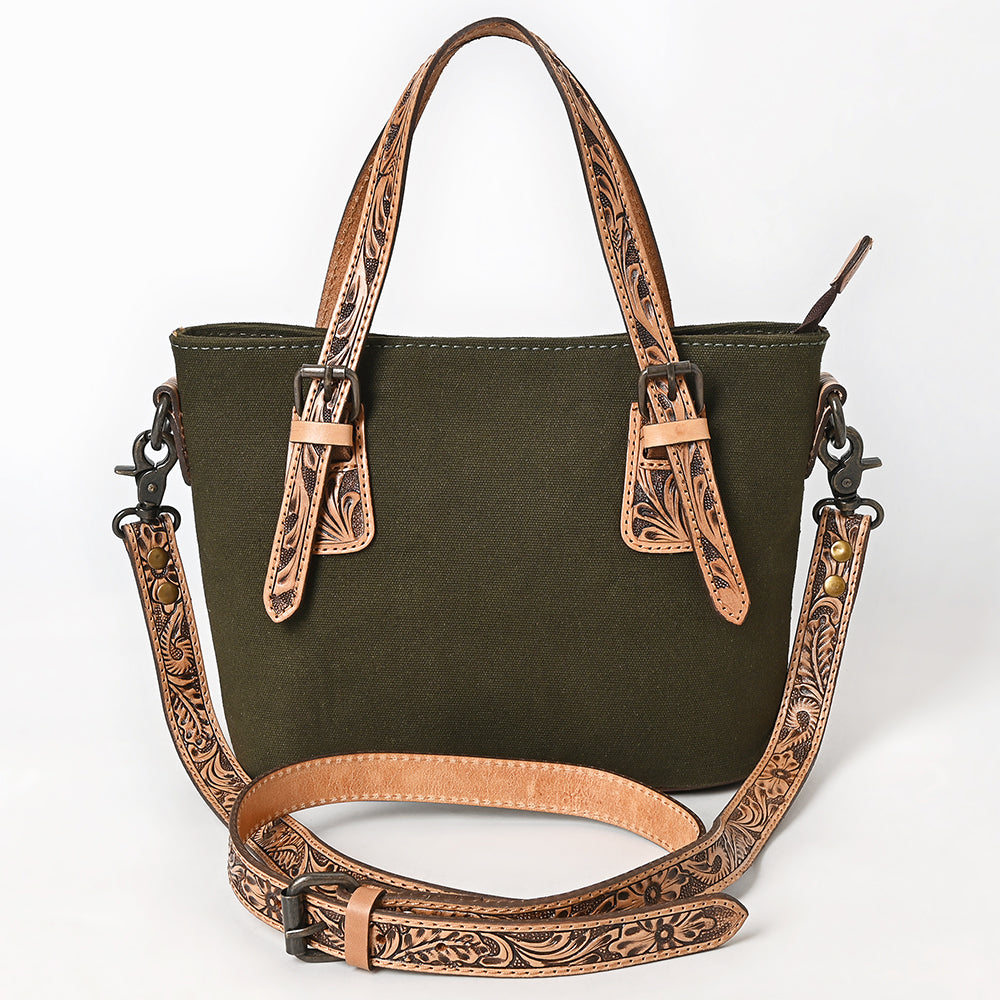 American Darling Crossbody Hand Tooled Oil Rustic Cotton Fabric Genuine Leather Women Bag Western Handbag Purse