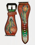 American Darling Beautifully Cactus Print Genuine Leather I watch Strap Men and Women Unisex