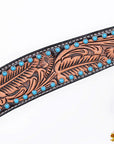 HILASON Western Horse Leaf Headstall Breast Collar Set Genuine Leather Dark Brown