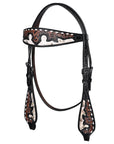 Hand-Carved Leather Western Headstall And Breast Collar Set For Training And Showing