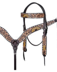 Hand-Carved Leather Western Headstall And Breast Collar Set For Training And Showing
