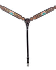 Hand-Carved Leather Western Headstall And Breast Collar Set For Training And Showing