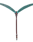 Hand-Carved Leather Western Headstall And Breast Collar Set For Training And Showing