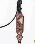 Hilason Horse Floral Hand Painted American Leather Breast Collar Headstall Dark Brown