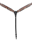 Hand-Carved Leather Western Headstall And Breast Collar Set For Training And Showing