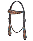 Hand-Carved Leather Western Headstall And Breast Collar Set For Training And Showing
