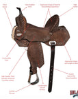 Western Barrel Saddle With Flex Tree For Trail Riding