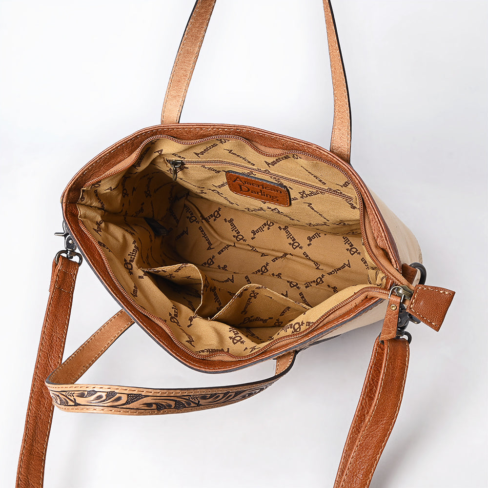 American Darling Tote Hand Tooled Saddle Blanket Genuine Leather Women Bag Western Handbag Purse