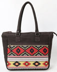OHLAY Tote Upcycled Canvas  Genuine Leather Women Bag Western Handbag Purse