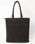 OHLAY Tote Hair On Upcycled Canvas  Genuine Leather Women Bag Western Handbag Purse