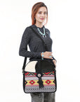 OHLAY Cross Body Hair On Upcycled Canvas  Genuine Leather Women Bag Western Handbag Purse