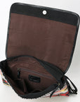 OHLAY Backpack Hair On Upcycled Canvas  Genuine Leather Women Bag Western Handbag Purse