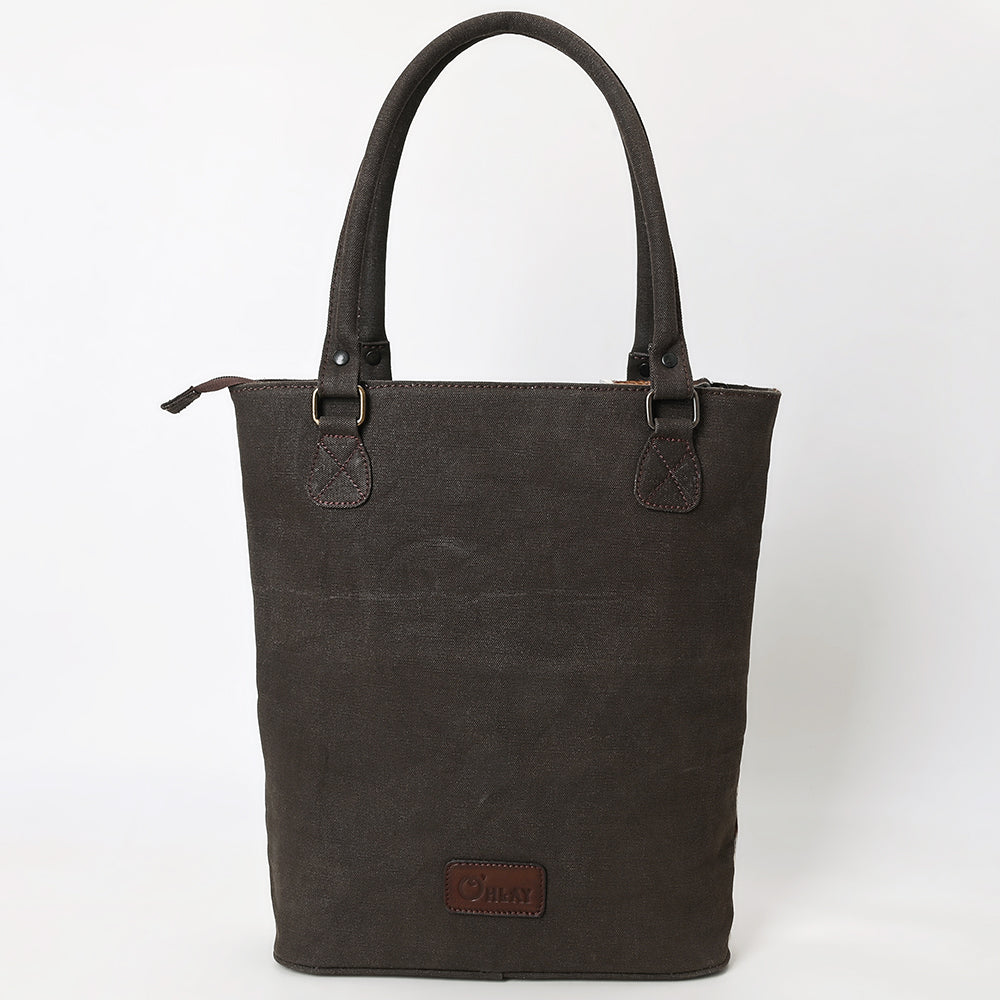 OHLAY Tote Hair On Upcycled Canvas  Genuine Leather Women Bag Western Handbag Purse