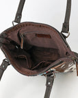 OHLAY Tote Hair On Upcycled Canvas  Genuine Leather Women Bag Western Handbag Purse