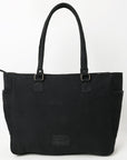 OHLAY Tote Hair On Upcycled Canvas  Genuine Leather Women Bag Western Handbag Purse
