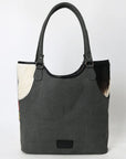 OHLAY Tote Hair On Upcycled Canvas  Genuine Leather Women Bag Western Handbag Purse