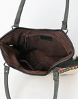 OHLAY Tote Hair On Upcycled Canvas  Genuine Leather Women Bag Western Handbag Purse