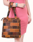 OHLAY OHZX120 Tote Genuine Leather Women Bag Western Handbag Purse