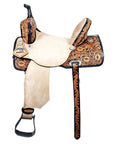 Western Trail Saddle With Durable Flex Tree In Rich Tan Leather EnduranceRidingExperience