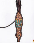 HILASON Western Horse Hand Carved American Leather Breast Collar Headstall