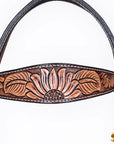 HILASON Western Horse Headstall & Breast Collar American Leather Floral Carving