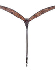 HILASON Western Horse Headstall & Breast Collar American Leather Floral Carving