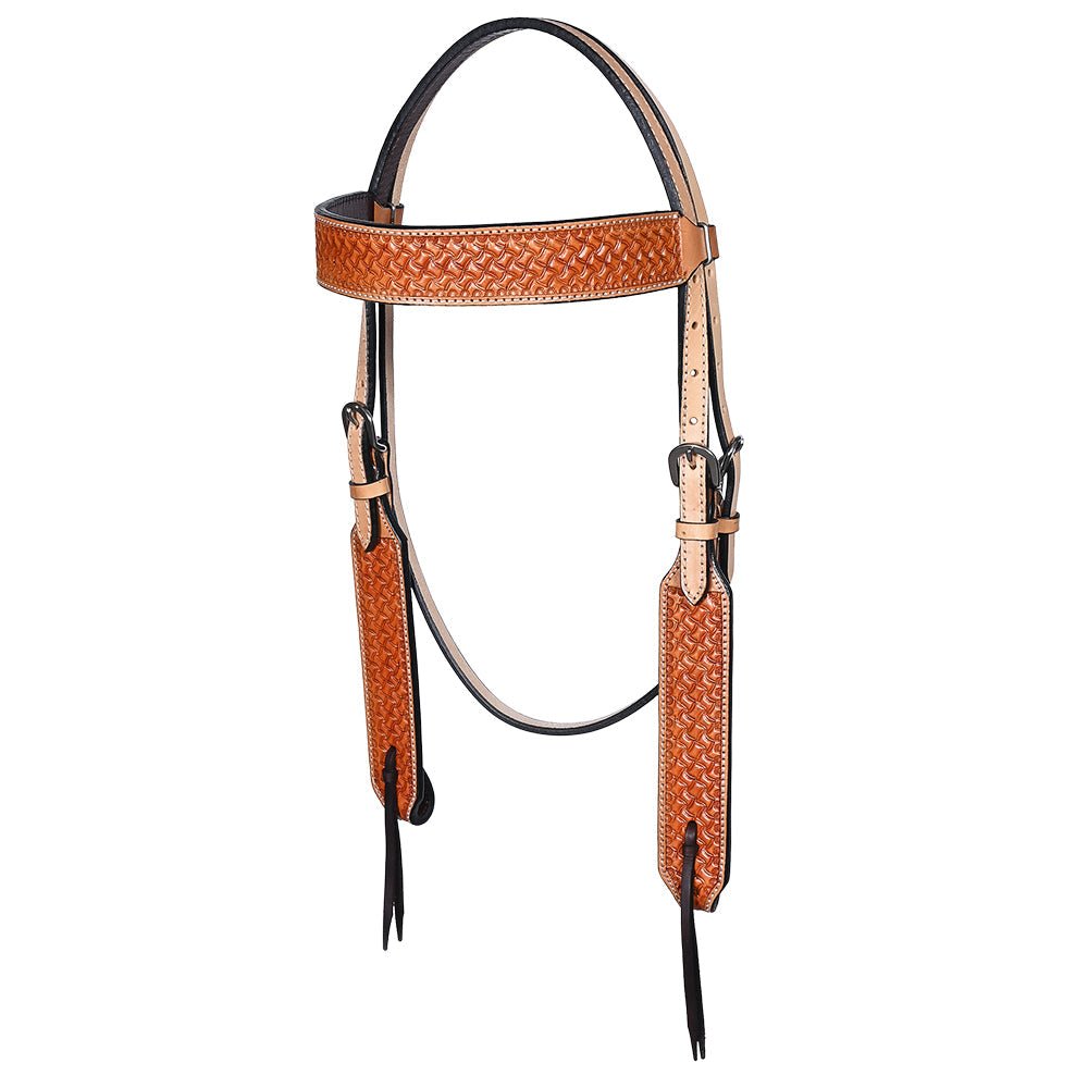 HILASON Western Horse Headstall &amp; Breast Collar American Leather Floral Carving