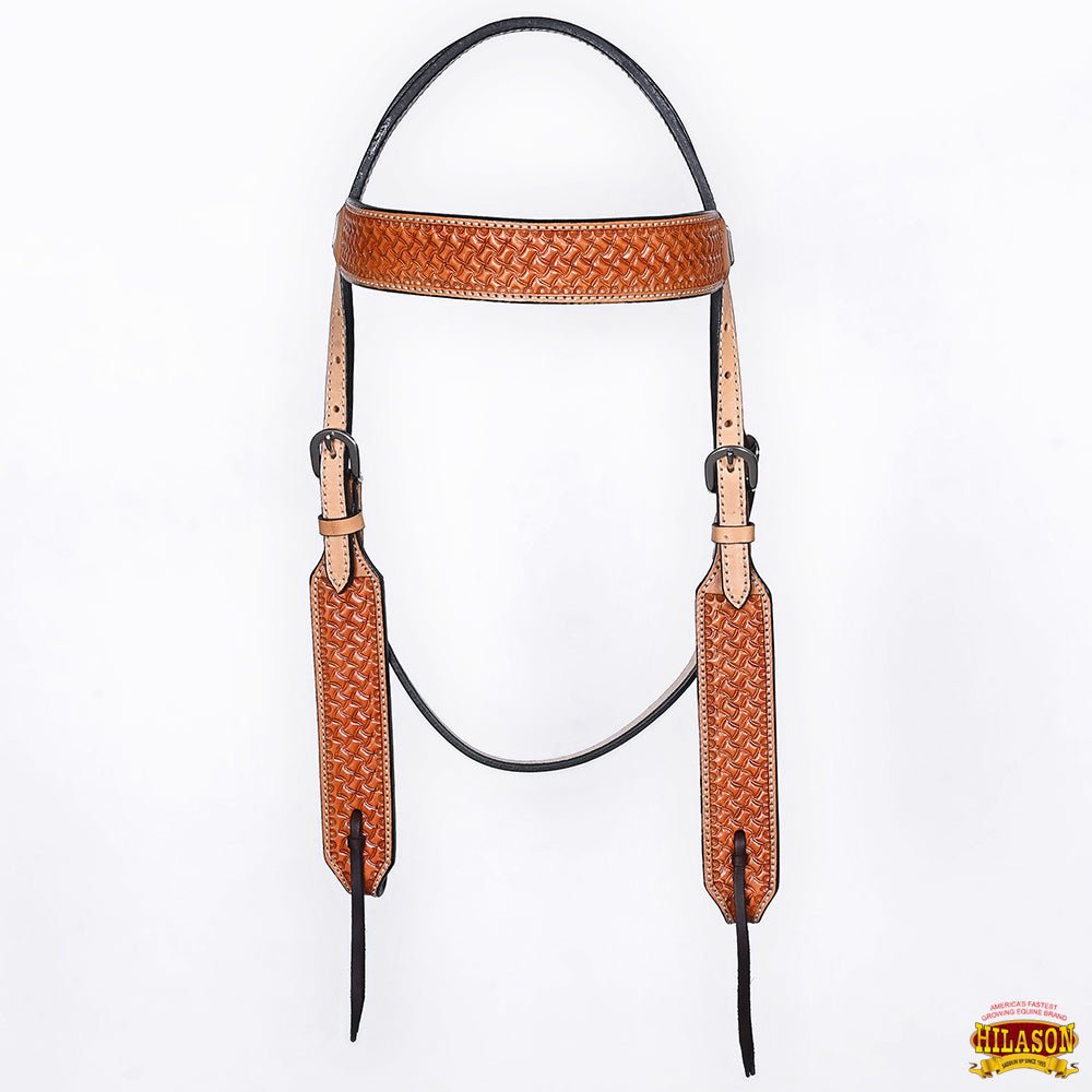 HILASON Western Horse Headstall &amp; Breast Collar American Leather Floral Carving