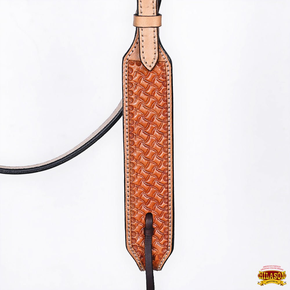 HILASON Western Horse Headstall &amp; Breast Collar American Leather Floral Carving