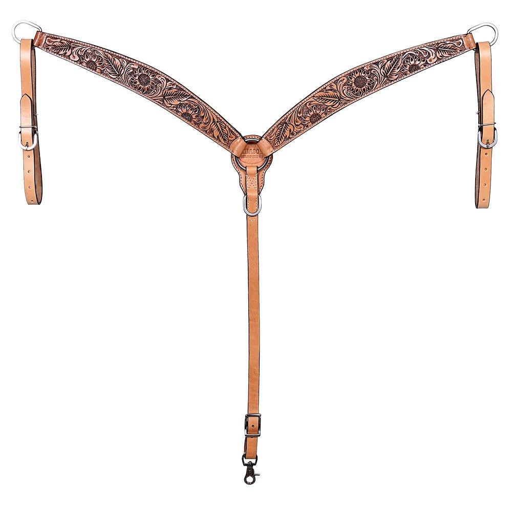 Hand-Carved Leather Western Headstall And Breast Collar Set For Training And Showing