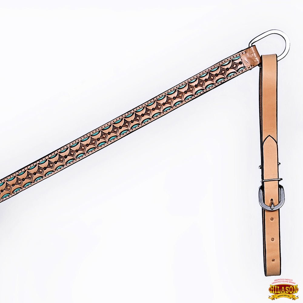 HILASON Western Horse Headstall &amp; Breast Collar American Leather Floral Carving