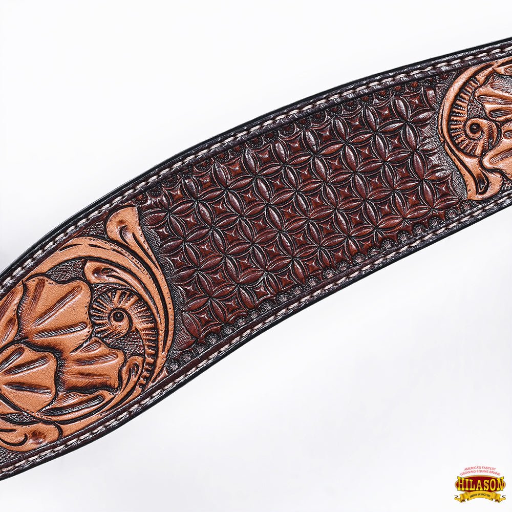 HILASON Western Horse Headstall &amp; Breast Collar American Leather Floral Carving
