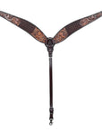 HILASON Western Horse Headstall & Breast Collar American Leather Floral Carving