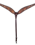 Hand-Carved Leather Western Headstall And Breast Collar Set For Training And Showing