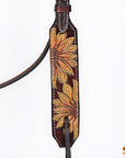 HILASON Western Horse Headstall & Breast Collar American Leather Floral Carving