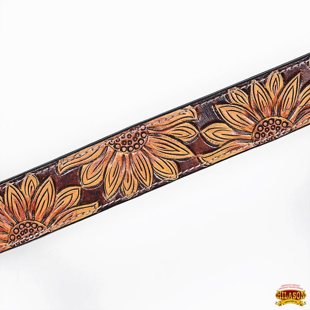 HILASON Western Horse Headstall &amp; Breast Collar American Leather Floral Carving