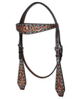Hand-Carved Leather Western Headstall And Breast Collar Set For Training And Showing