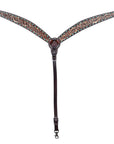 Hand-Carved Leather Western Headstall And Breast Collar Set For Training And Showing