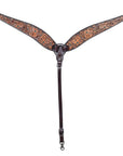 Hand-Carved Leather Western Headstall And Breast Collar Set For Training And Showing