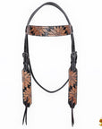 HILASON Western Horse Headstall & Breast Collar American Leather Floral Carving