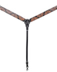 HILASON Western Horse Headstall & Breast Collar American Leather Floral Carving