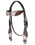 HILASON Western Horse Headstall & Breast Collar American Leather Floral Carving
