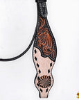 HILASON Western Horse Headstall & Breast Collar American Leather Floral Carving